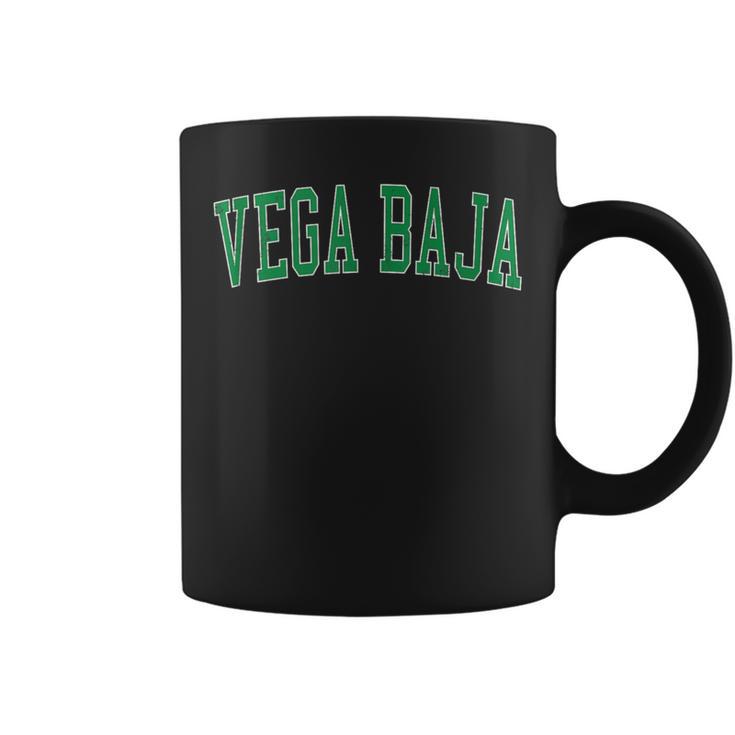 Vintage Vega Baja Pr Distressed Green Varsity Style Coffee Mug