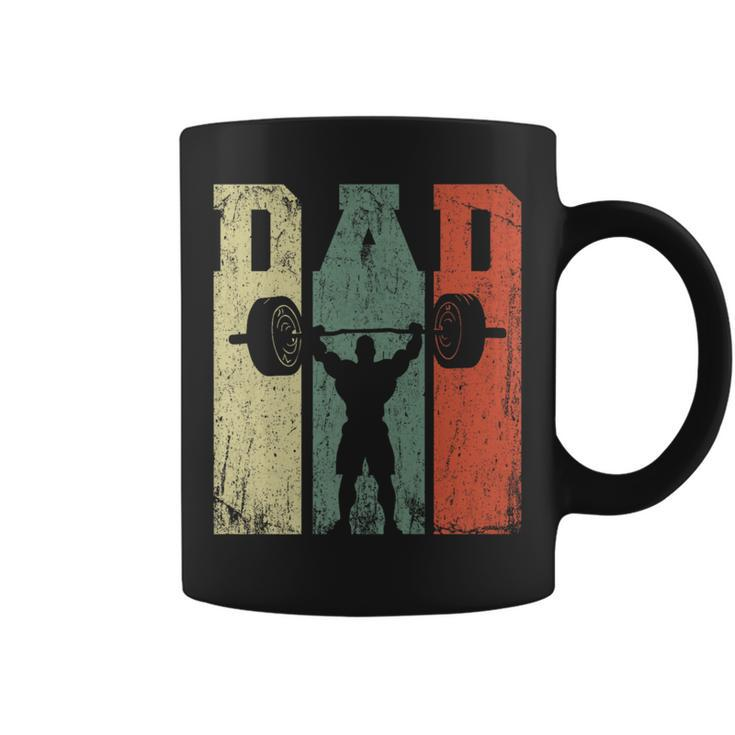 Vintage Weightlifting Dad Daddy Silhouette Gym Father's Day Coffee Mug