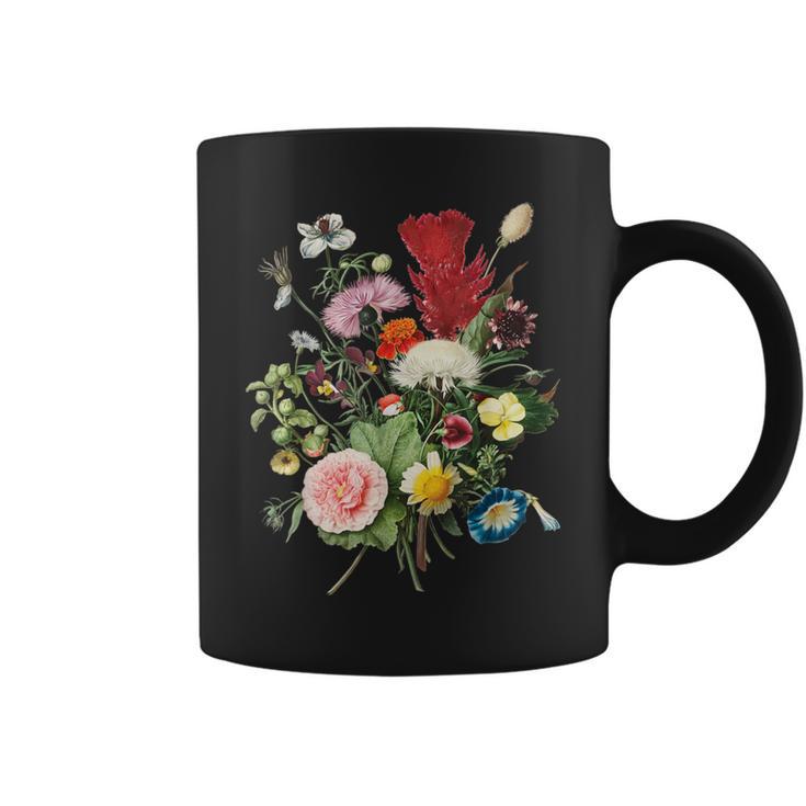 Vintage Wild Botanical Flower Cottagecore Gardening Bouquet Coffee Mug