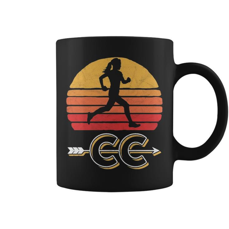 Vintage Woman Running Runner Cross Country Arrow Coffee Mug