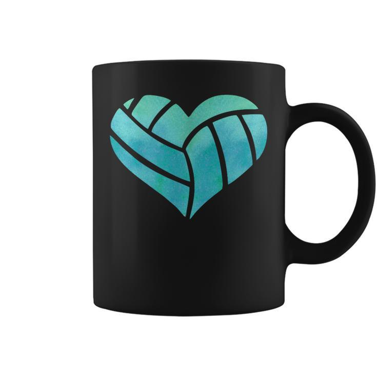 Volleyball Heart Teal Watercolor For A Girl Coffee Mug