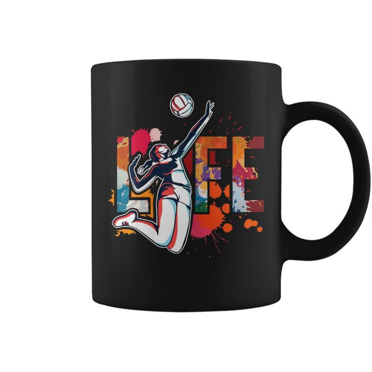Volleyball Player Colorful Girls Sports Graphic Coffee Mug