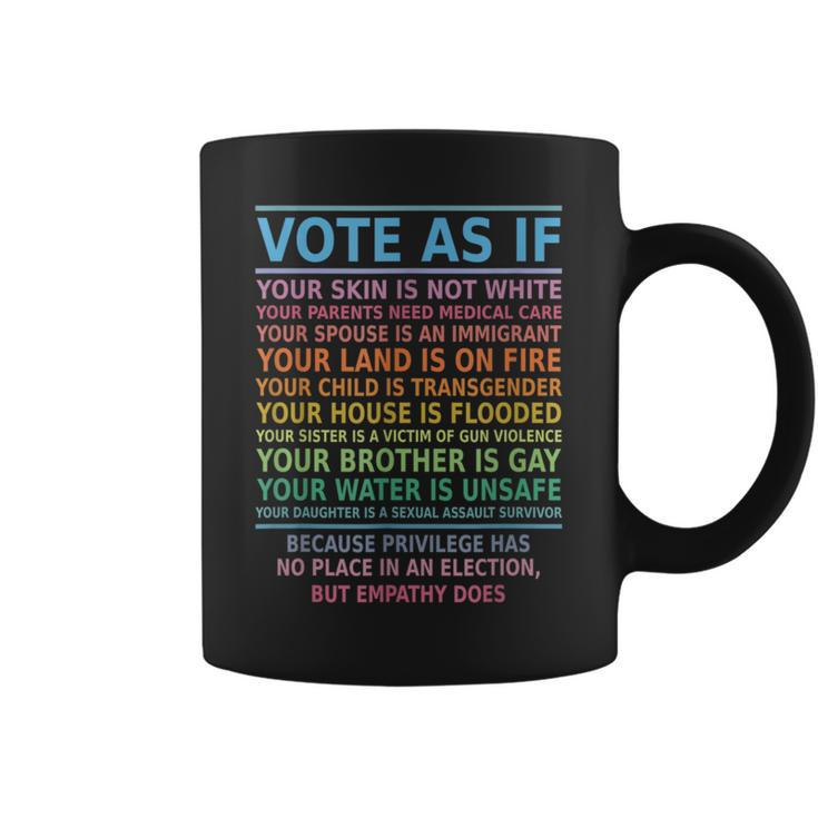 Vote As If Your Skin Is Not White Human's Rights Apparel Coffee Mug