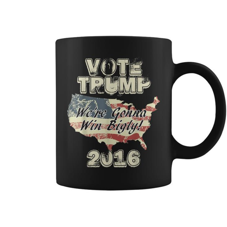 Vote Trump 2016 We're Gonna Win Bigly Retro Vintage Coffee Mug