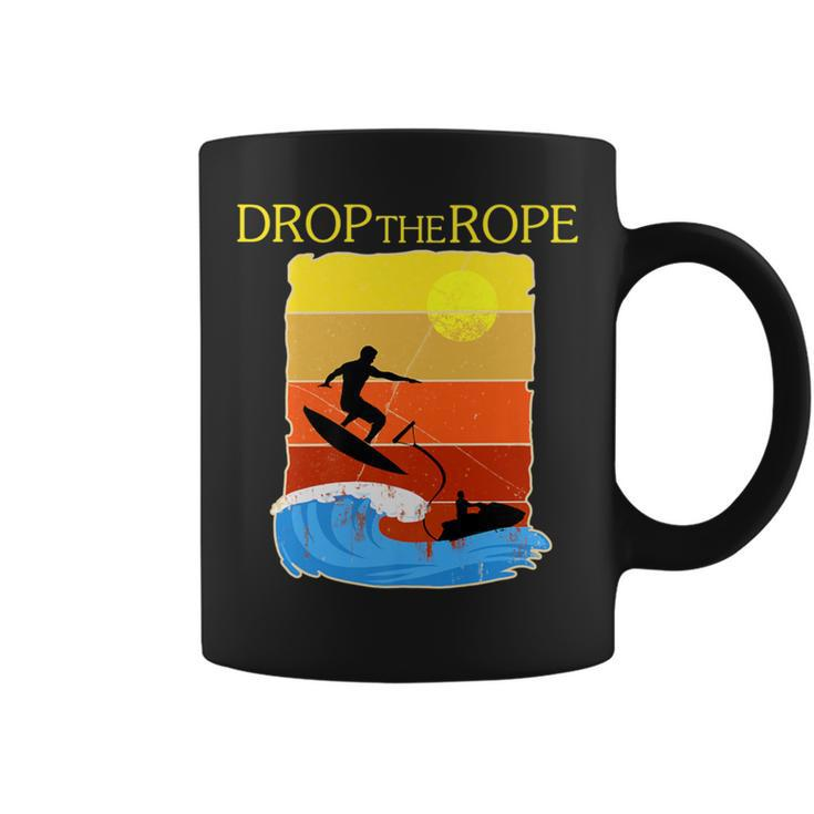 Wake Surfing Boat Lake Wakesuring Drop The Rope Coffee Mug
