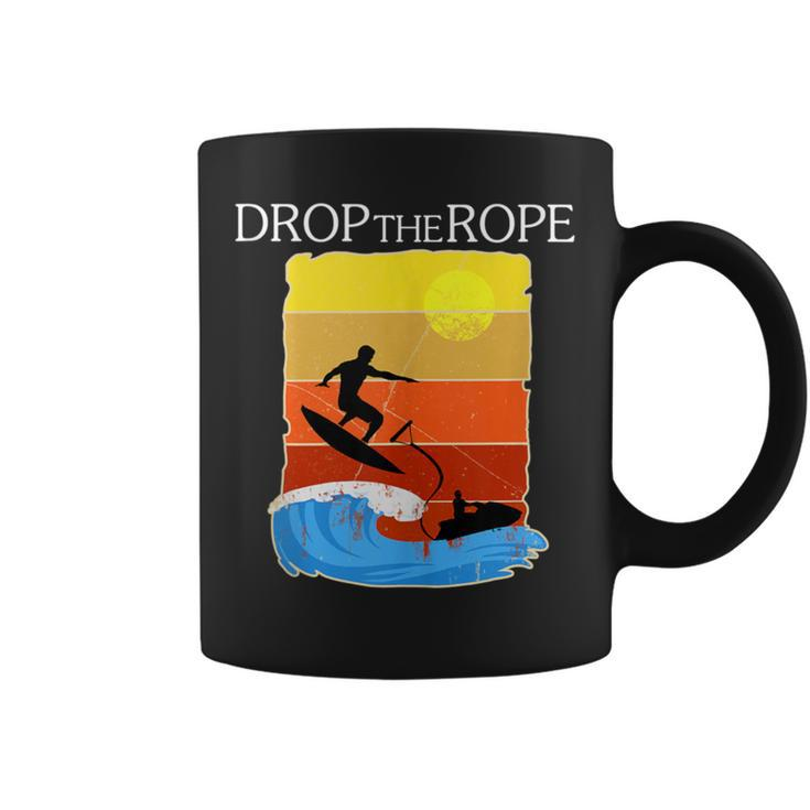 Wake Surfing Drop The Rope Boat Lake Wakesuring Coffee Mug