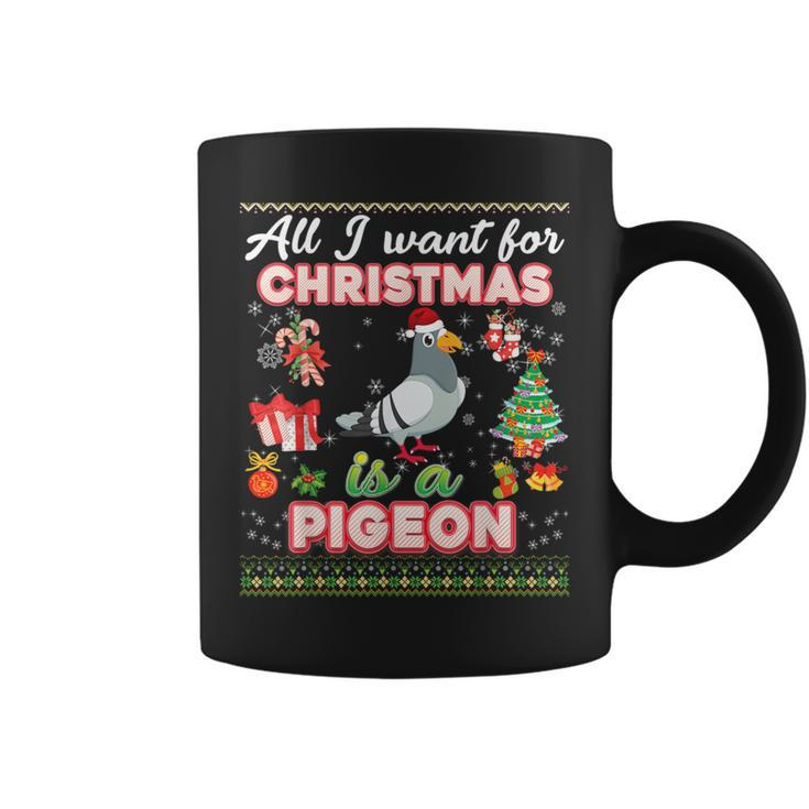All I Want For Christmas Is A Pigeon Ugly Sweater Farmer Coffee Mug