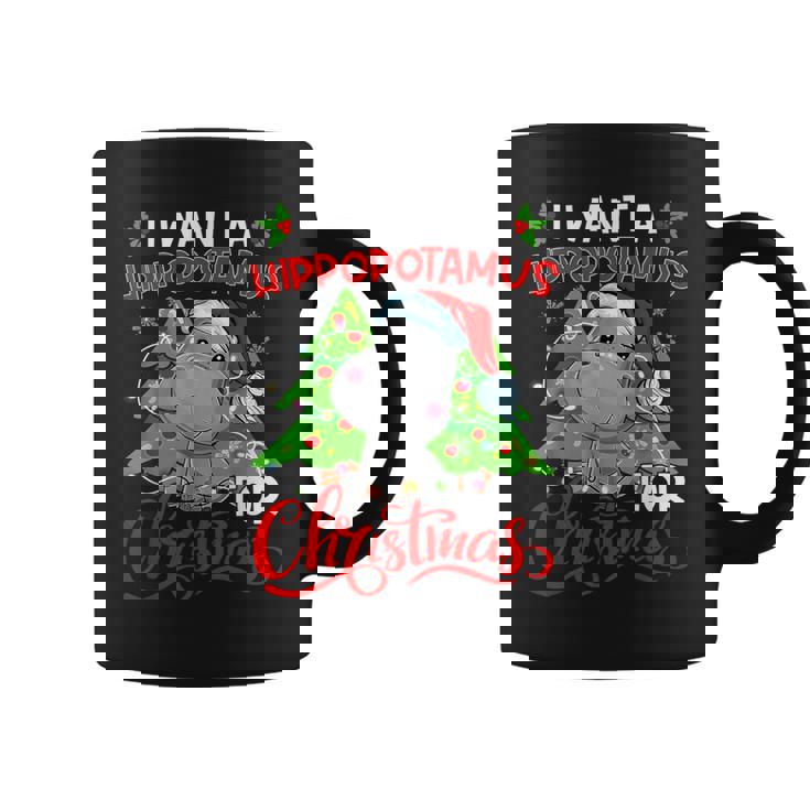 I Want A Hippopotamus For Christmas Hippo Santa Xmas Pajama Coffee Mug