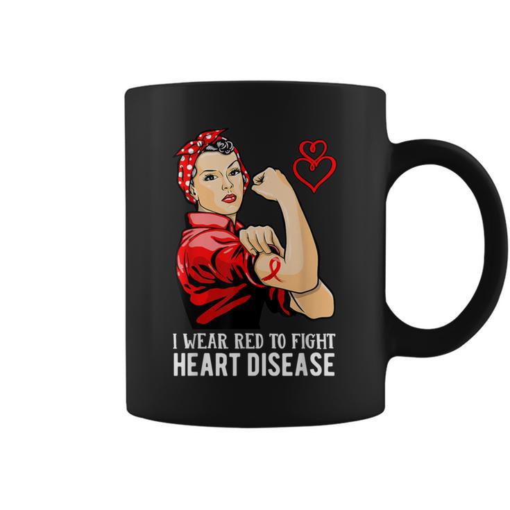 Warrior I Wear Red To Fight Heart Disease Awareness Coffee Mug