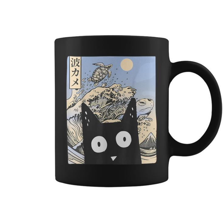 Wave Kawaii Cat Japanese Vintage Aesthetic Altcute Anime Coffee Mug