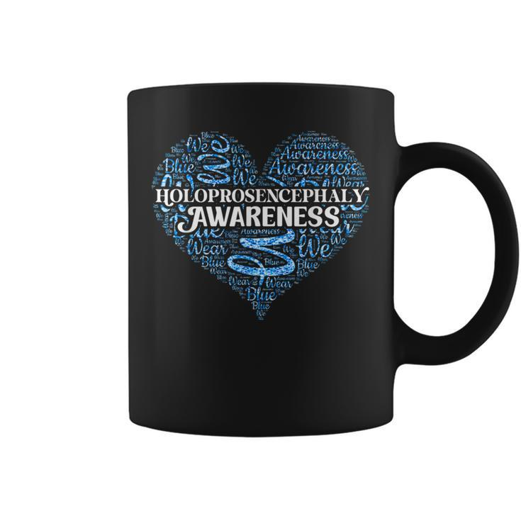 We Wear Blue For Holoprosencephaly Awareness Support Quote Coffee Mug