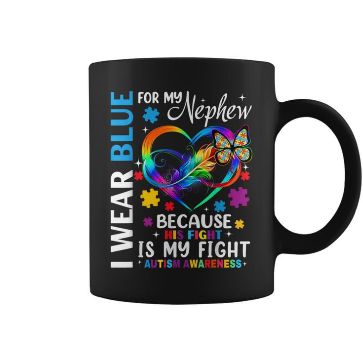I Wear Blue For My Nephew Autism Awareness Month Uncle Aunt Coffee Mug
