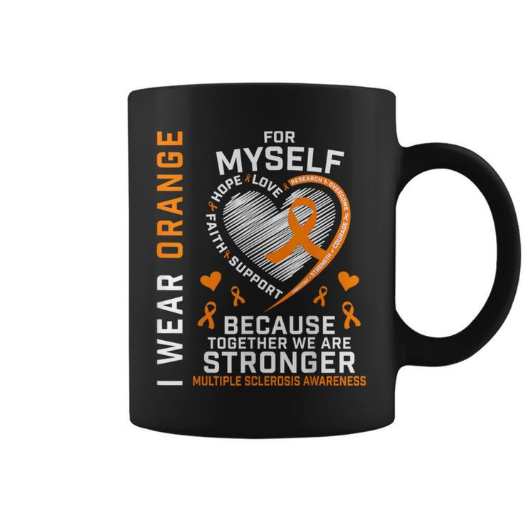 I Wear Orange Myself Me Self Ms Awareness Multiple Sclerosis Coffee Mug