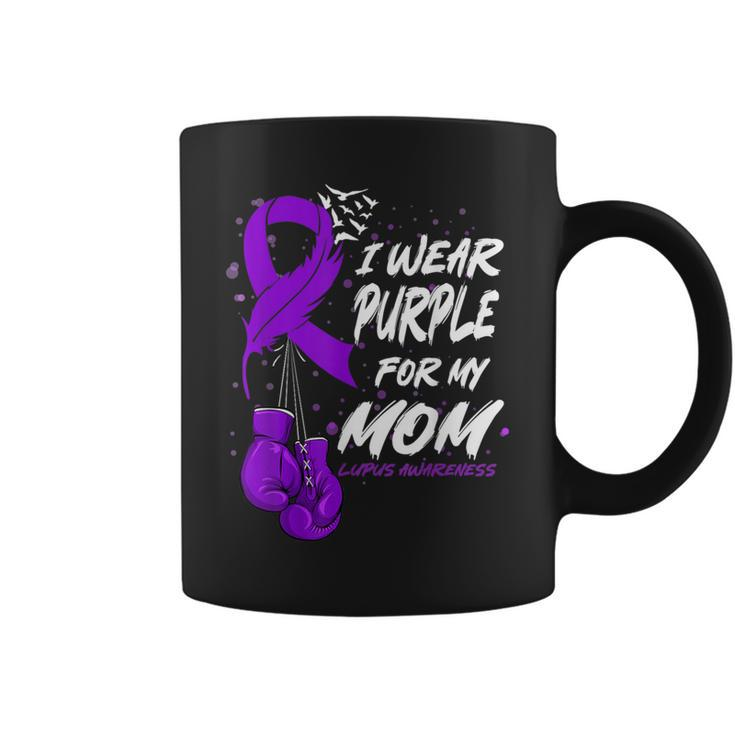 I Wear Purple For My Mom Lupus Awareness Support Coffee Mug