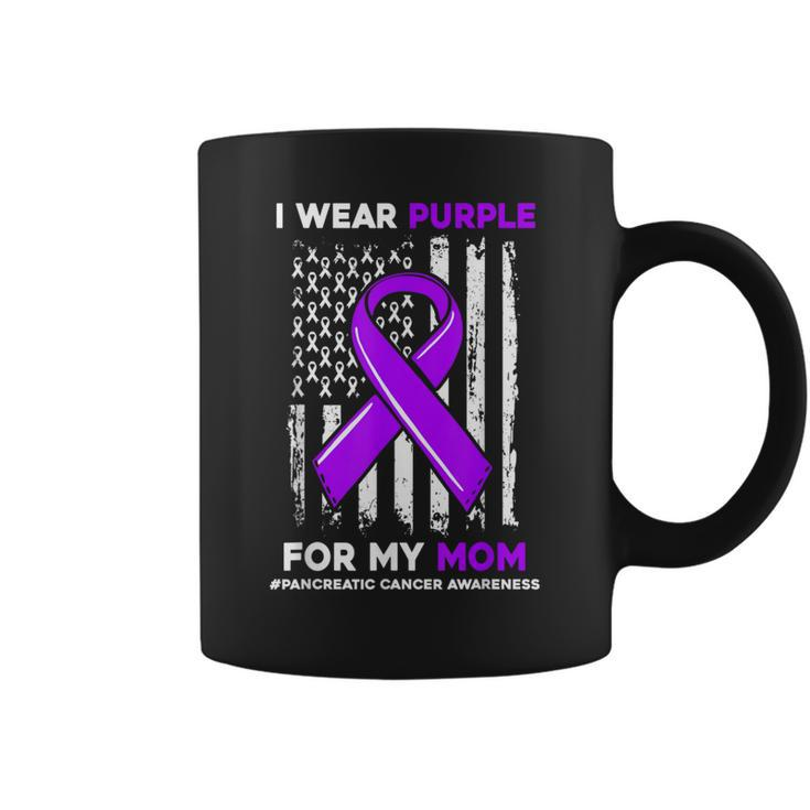 I Wear Purple For My Mom Mother Pancreatic Cancer Awareness Coffee Mug