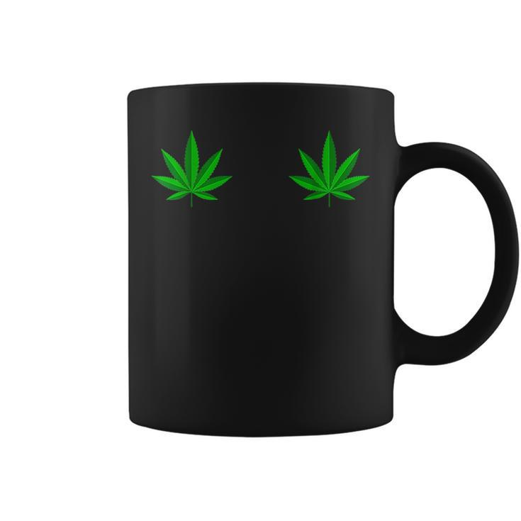 Weed Green Boobs Cannabis Stoner 420 Marijuana Woman Coffee Mug