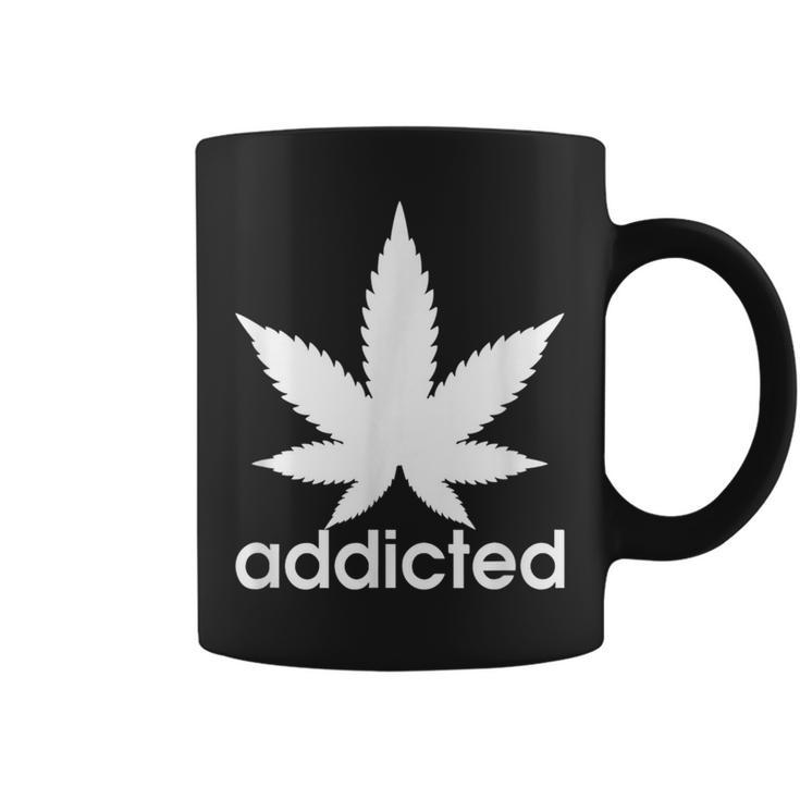 Weed Marijuana Addicted 420 Day Weed Leaf Vintage Retro Coffee Mug