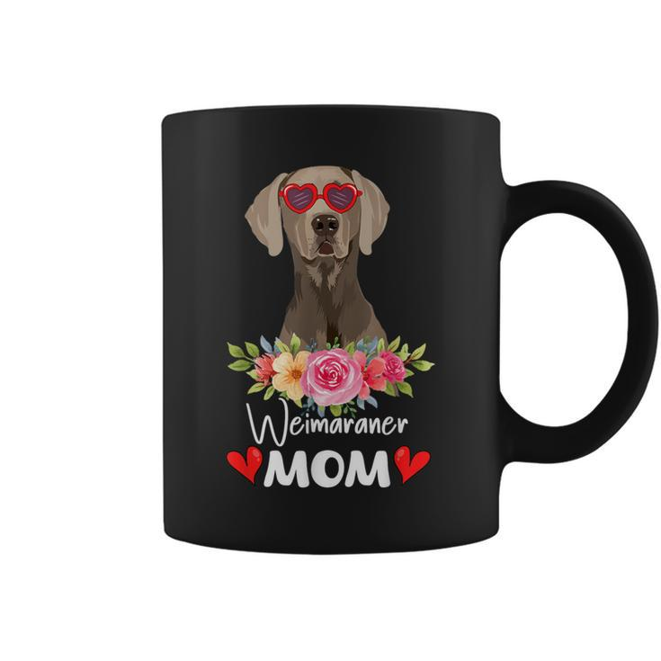 Weimaraner Mom Mama Sunglasses Flower Dog Lover Owner Womens Coffee Mug