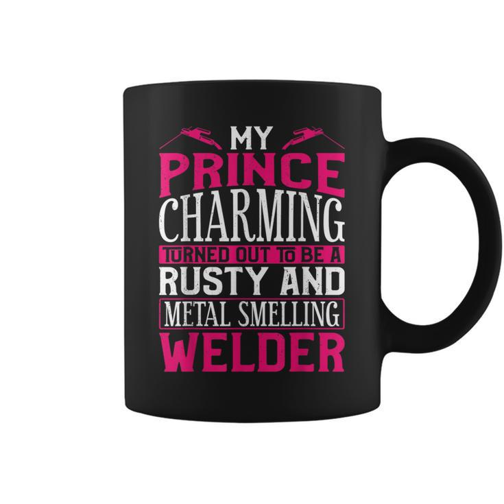 Welder Welding Girlfriend Vintage My Prince Charming Turned Coffee Mug