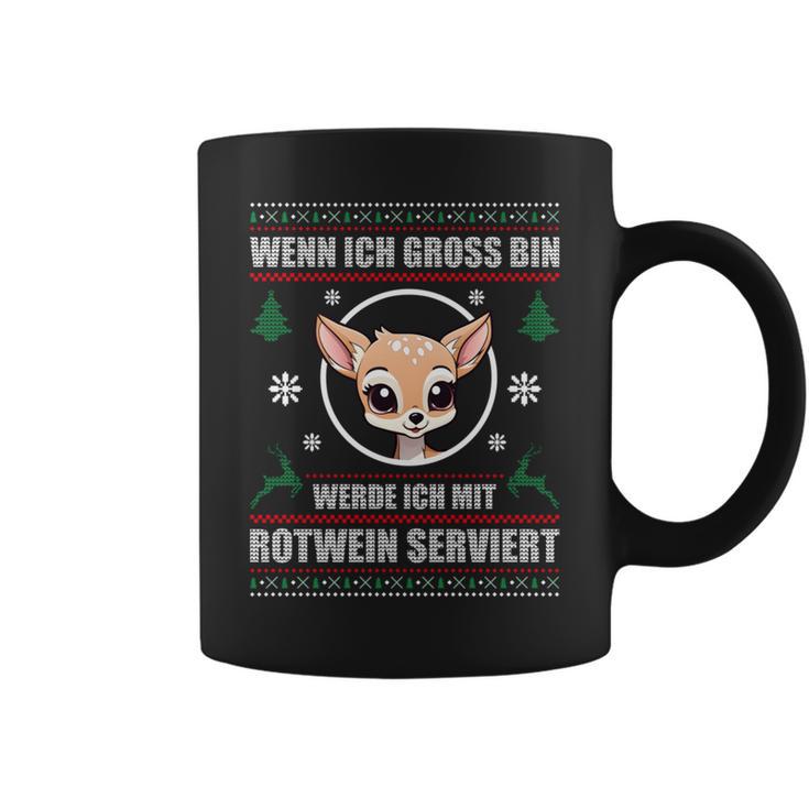 Wenn ich groß bin, serviere ich mit Rotwein Langarm-Schwarzes Tassen, Witziges Weinliebhaber Tee