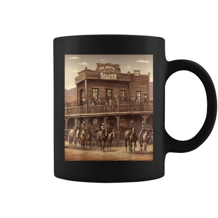 Western Saloon Cowboy Scene Coffee Mug