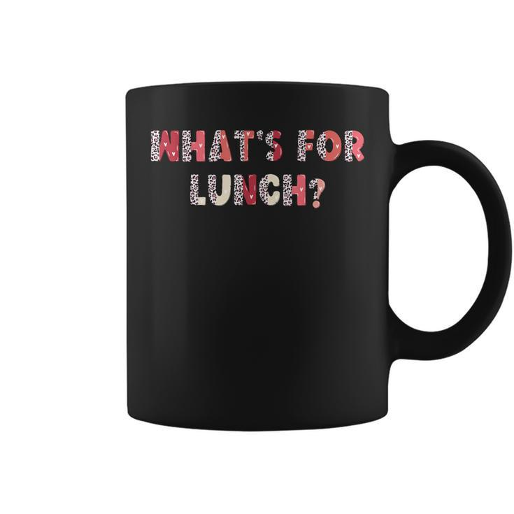 What's For Lunch School Cafeteria Lady Leopard Pink Cute Coffee Mug