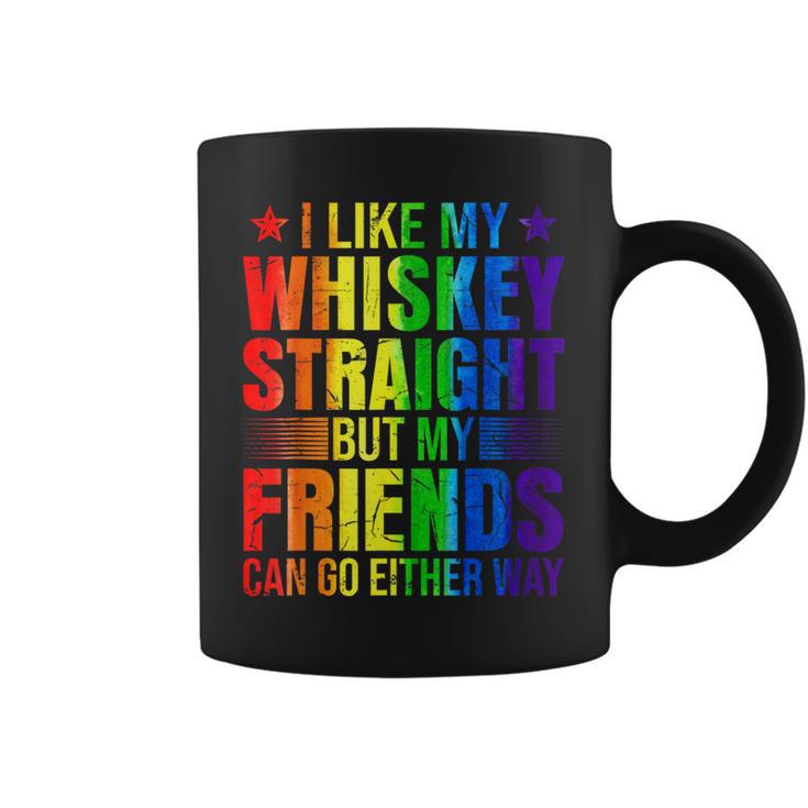 Like My Whiskey Straight Friends Proud Ally Lgbtq Gay Pride Coffee Mug