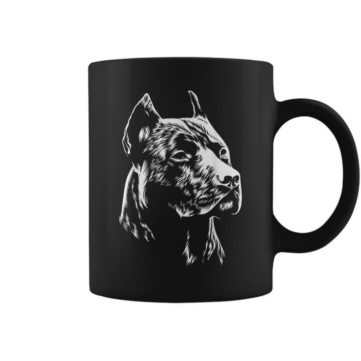 White Portrait American Pitbull Terrier Coffee Mug