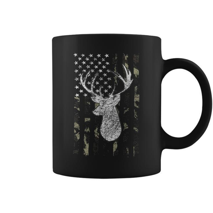 Whitetail Buck Deer Hunting American Camouflage Usa Flag Coffee Mug