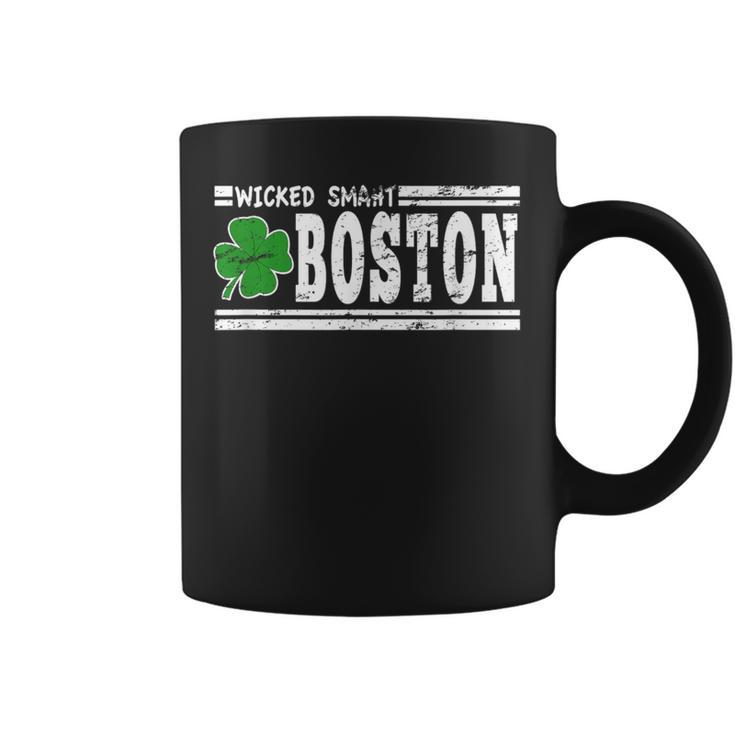 Wicked Smaht Boston Massachusetts Accent Smart Ma Distressed Coffee Mug