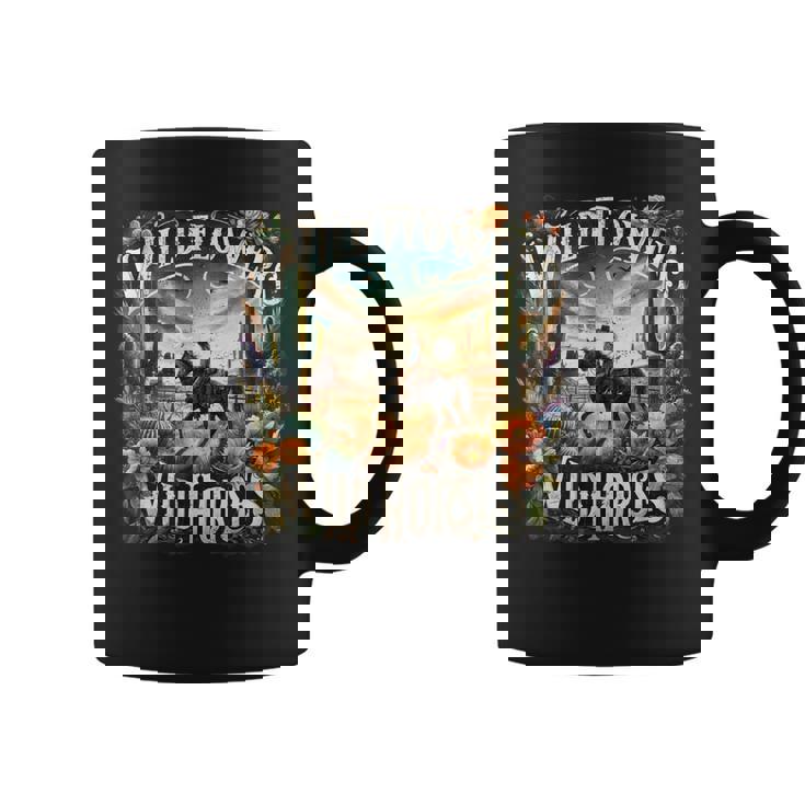 Wild Flowers Wild Horses Retro Southern Sunset Cowgirl Coffee Mug