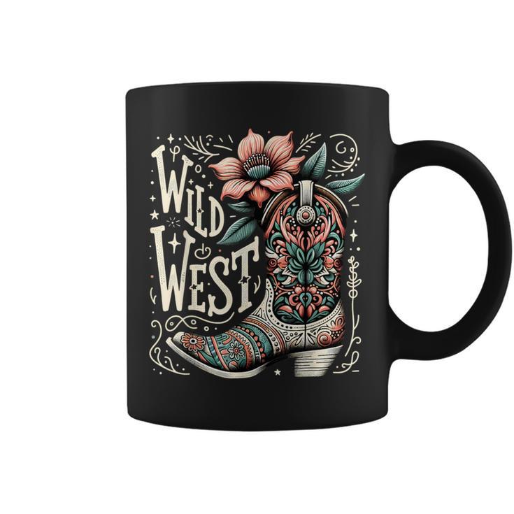 Wild West Country Music Vintage Cowgirl Boot Western Flower Coffee Mug