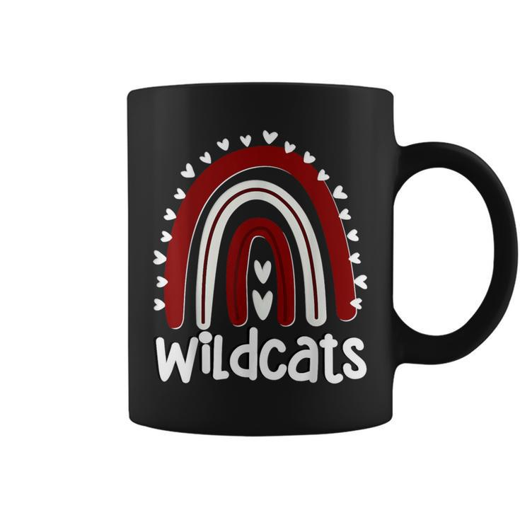 Wildcats School Hearts Rainbow Wildcat Sports Spirit Team Coffee Mug