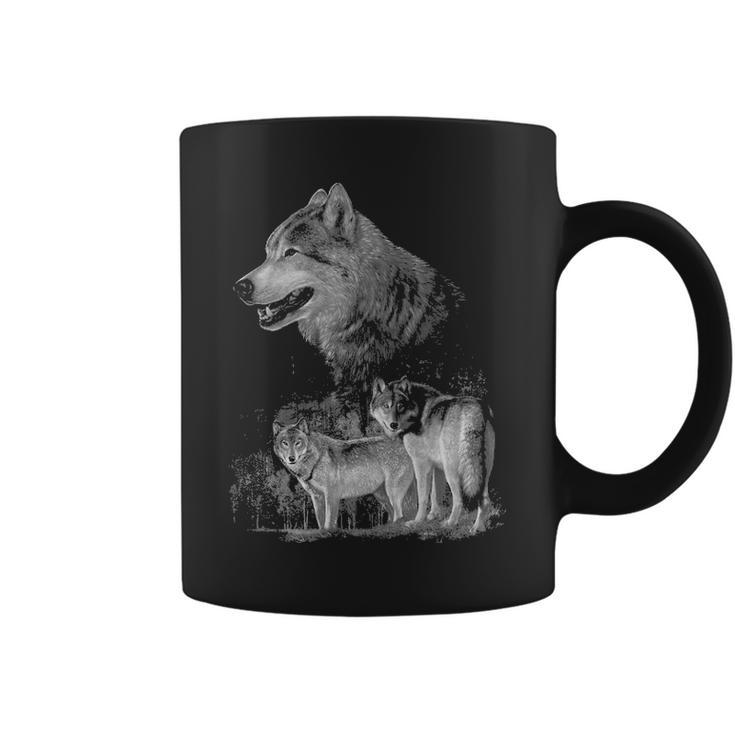 Wolf Wildlife Wolf Mountain Three Wolf Coffee Mug
