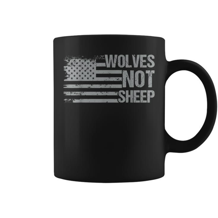Wolves Not Sheep Patriot American Flag Patriotic Women Coffee Mug