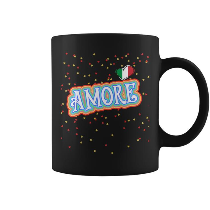 The Word Amore Heart In The Italian Flag Color For Tourists Coffee Mug