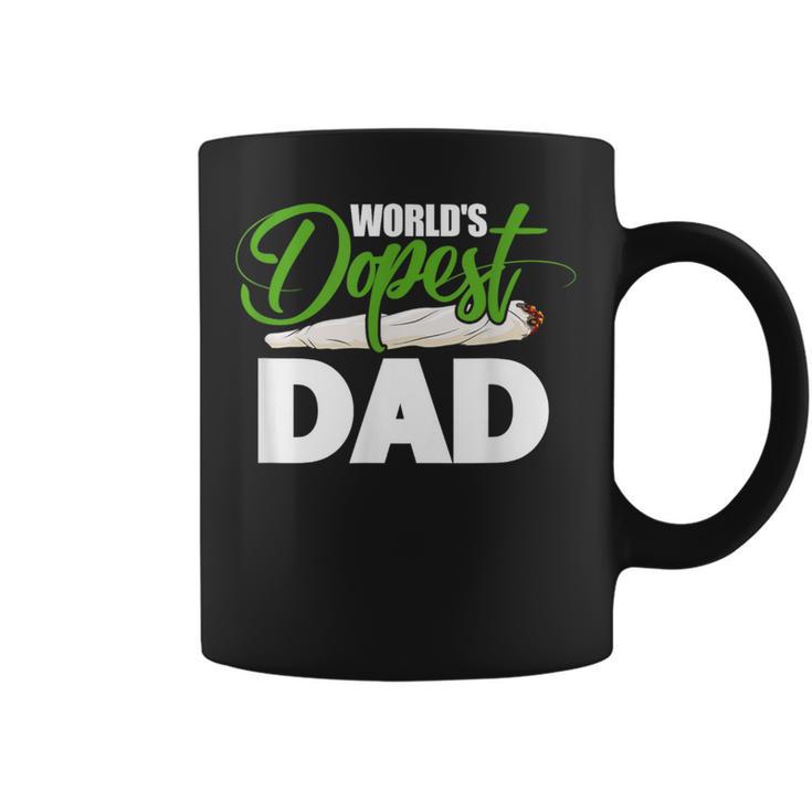 World's Dopest Dad Cannabis Marijuana Weed Fathers Day Coffee Mug