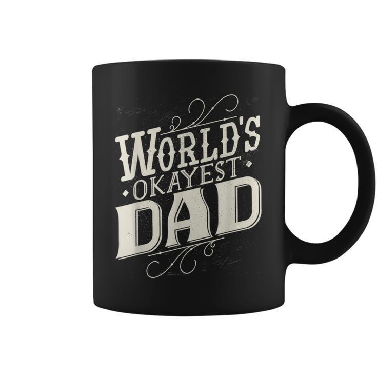 World's Okayest Dad Fathers Day Vintage Graphic Coffee Mug