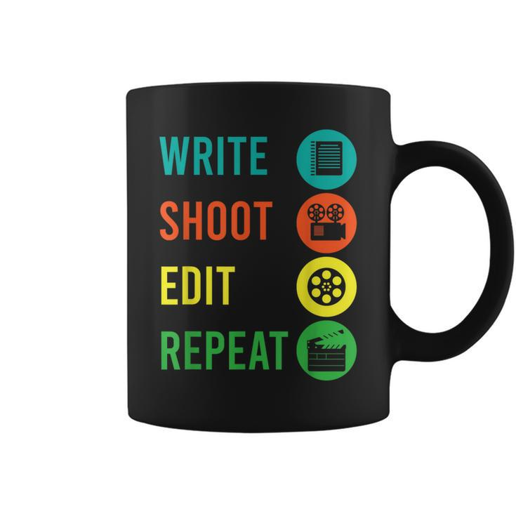 Write Shoot Edit Repeat Director Movie Tv Show Producer Coffee Mug