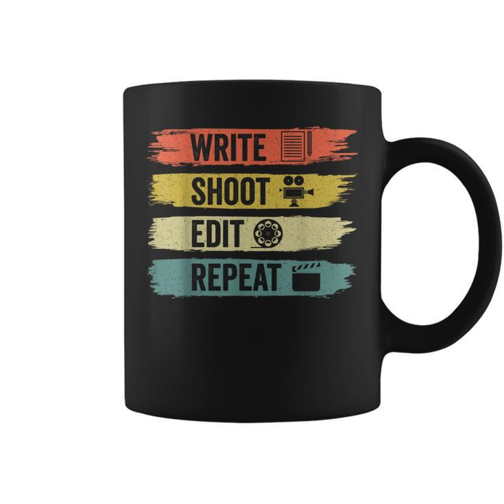Write Shoot Edit Repeat Vintage Movie Director Coffee Mug