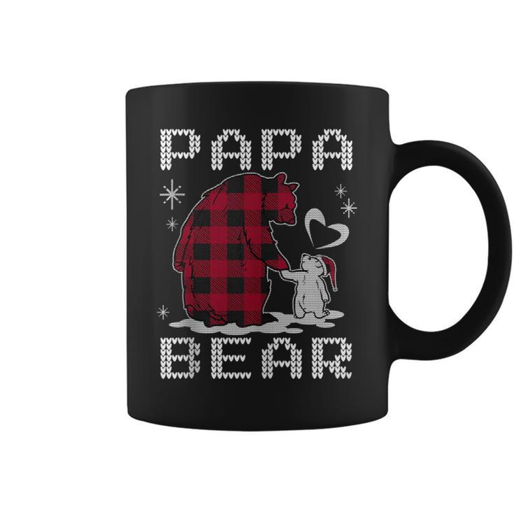 Xmas Papa Bear Pyjama Rot Büffel Plaid Eisbär Weihnachten Tassen