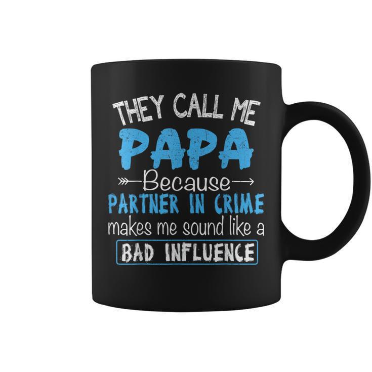 They Call Me Papa Partner In Crime Dad Fathers Day Family Coffee Mug