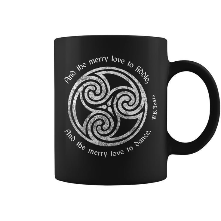 Yeats Poet Irish Poem Celtic Knot Spiral Coffee Mug