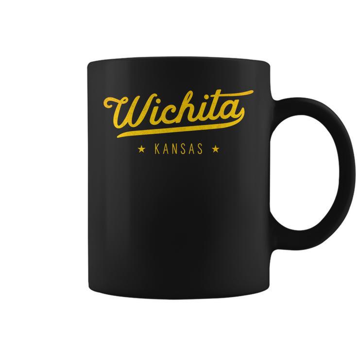 Yellow Vintage Retro Wichita Kansas Novelty Souvenir Coffee Mug