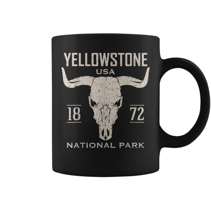 Yellowstone National Park Bison Skull Buffalo Vintage Coffee Mug
