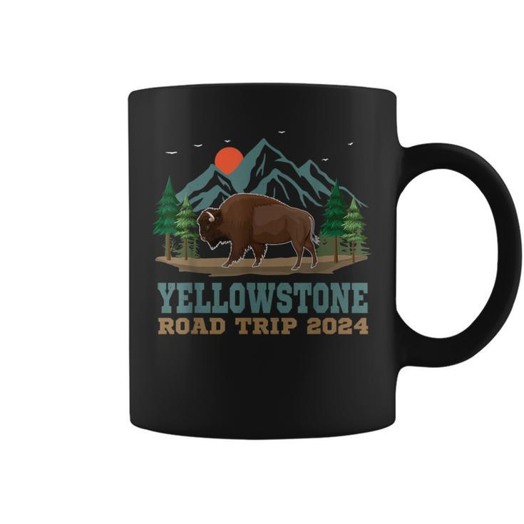 Yellowstone National Park Family Road Trip 2024 Bison Buffal Coffee Mug