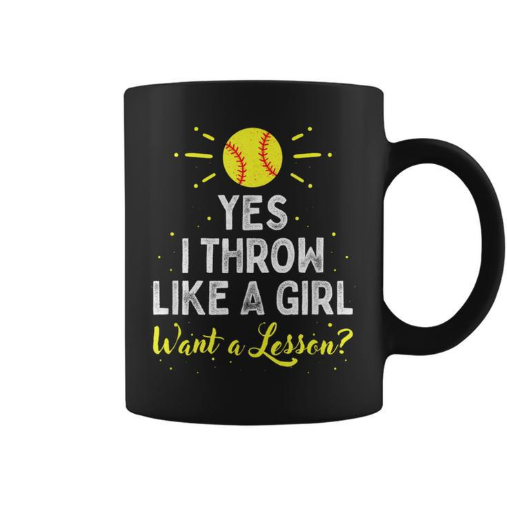 Yes I Throw Like A Girl Cool Pitchers Softball Coffee Mug