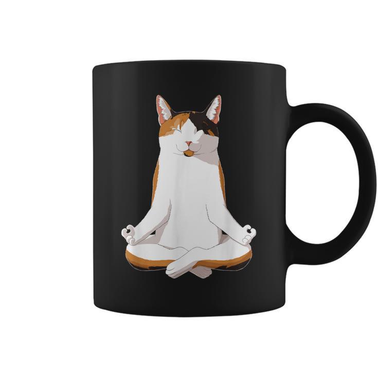 Yoga Calico Cat Coffee Mug