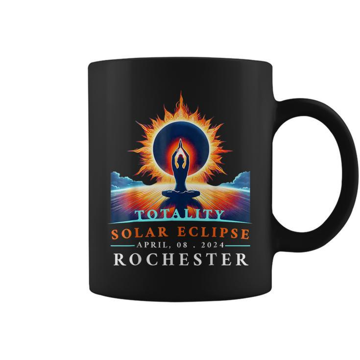 Yoga Total Solar Eclipse April 8Th 2024 Rochester Coffee Mug