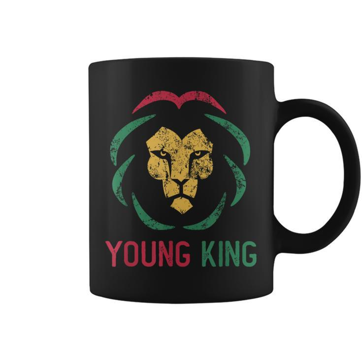 Young King African Lion Boy Black History Month African Boys Coffee Mug